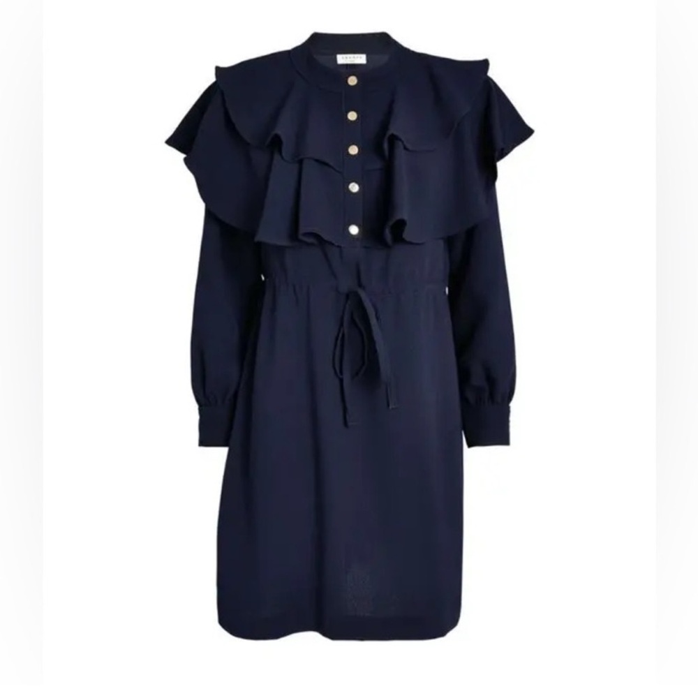 Sandro Wendy Ruffled Tie Front Minidress - Picture 5 of 5